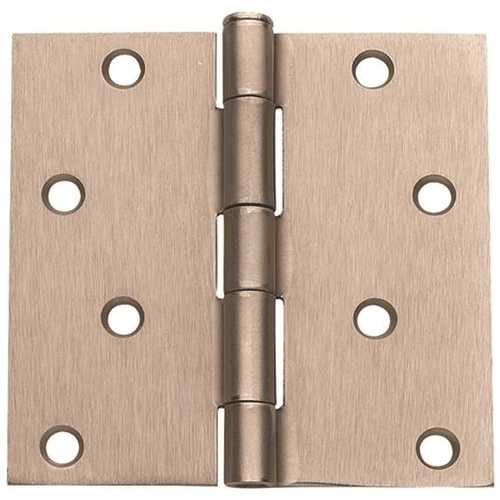 4 " x 4 " Satin Nickel Surface Mount Removable Pin Squared Residential Hinge - pack of 2