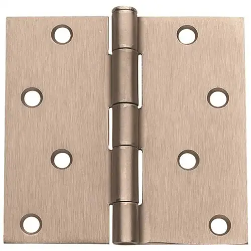 4 " x 4 " Satin Nickel Surface Mount Removable Pin Squared Residential Hinge - pack of 2