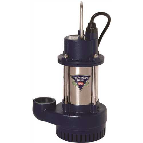 1/2 HP Cast Iron / Stainless Steel Submersible Sump Pump Blue