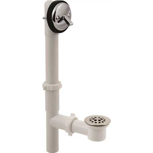 Gerber Plumbing 0041510 Classics 1-1/2 in. White PVC Bath Waste and Overflow Drain in Chrome
