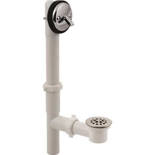 Classics 1-1/2 in. White PVC Bath Waste and Overflow Drain in Chrome