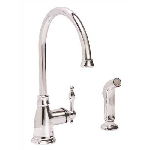 Wellington Single-Handle Standard Kitchen Faucet with Side Sprayer in Chrome