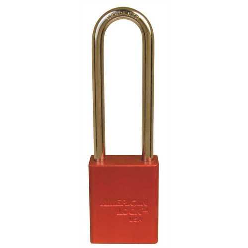 1-1/2 in. Aluminum Body Keyed Padlock in Red