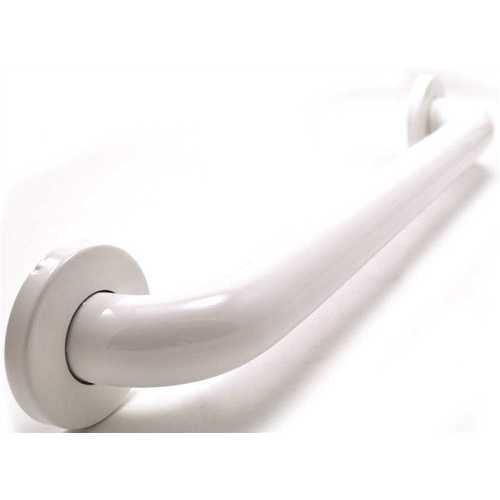 Premium 36 in. x 1.5 in. Polyester Painted Stainless Steel Grab Bar in White (39 in. Overall Length)