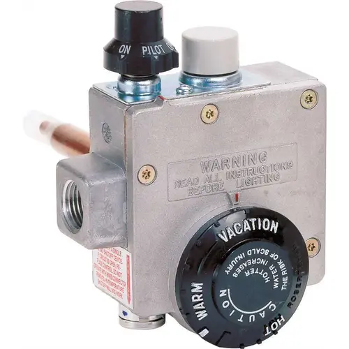 Robertshaw 110-202 NATURAL GAS WATER HEATER THERMOSTAT, 1.375-INCH SHANK, 4-INCH WATER CONNECTOR Silver Metallic