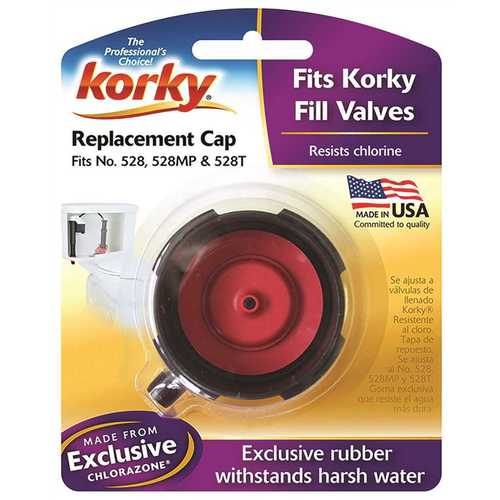 Korky R528CM Replacement Cap Assembly for Fill Valve Black