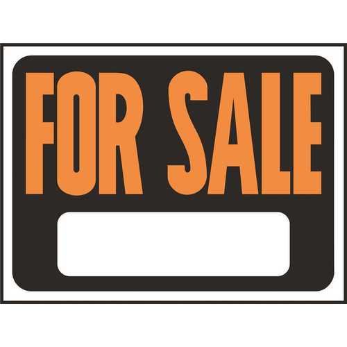 HY-KO PRODUCTS 3006 9 in. x 12 in. Plastic for Sale Sign black, orange and white Pack of 10