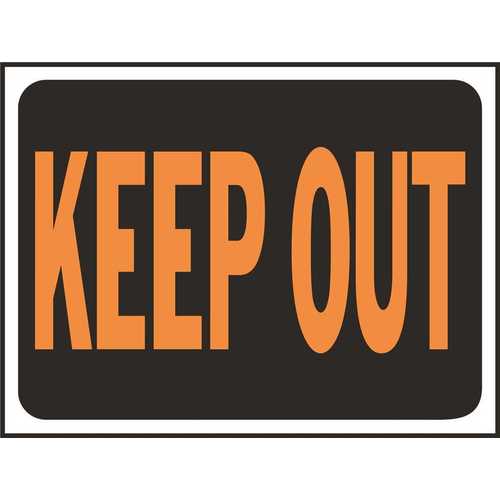 HY-KO PRODUCTS 3010 9 in. x 12 in. Plastic Keep Out Sign black and orange Pack of 10