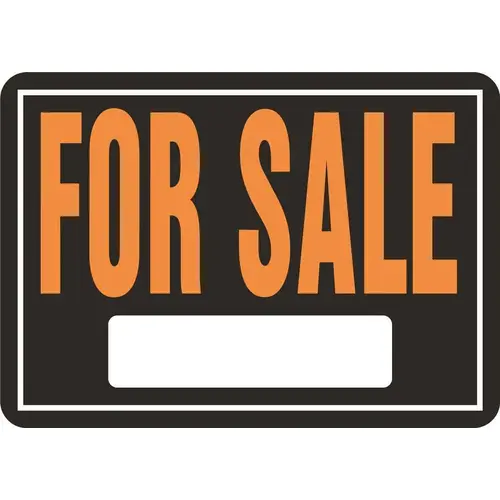 HY-KO PRODUCTS SP-100 15 in. x 19 in. Plastic for Sale Sign black and orange