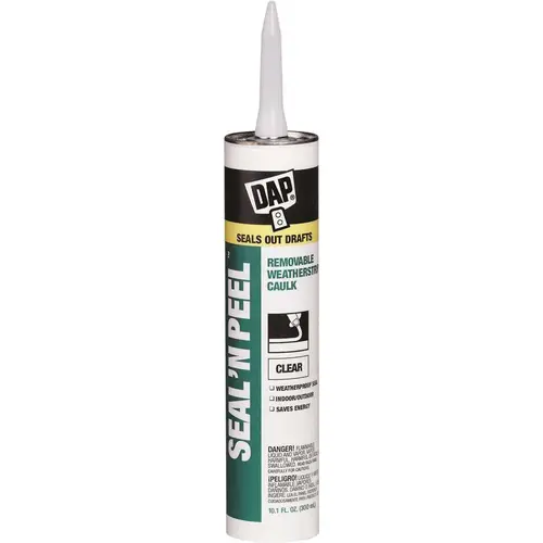 SEAL N' PEEL REMOVABLE WEATHERSTRIP CAULK, CLEAR, 10 OZ