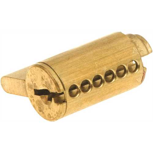 6-Pin Cylinder for Padlocks, Keyed Alike with Keyway XJ12 Brass