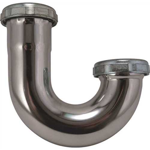 J-BEND, 17 GAUGE, CHROME PLATED BRASS, 1-1/2 IN