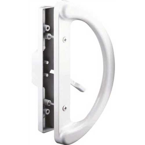 7 in. White Mortise Style Sliding Door Handle Set