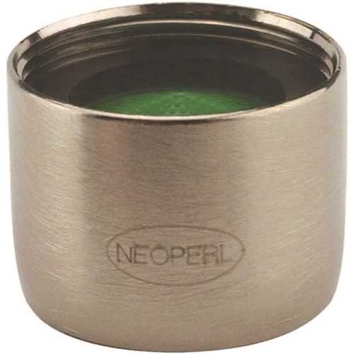 Perlator 1.5 GPM 55/64 in. - 27 Regular Female Faucet Aerator, Brushed Nickel green/brushed nickel