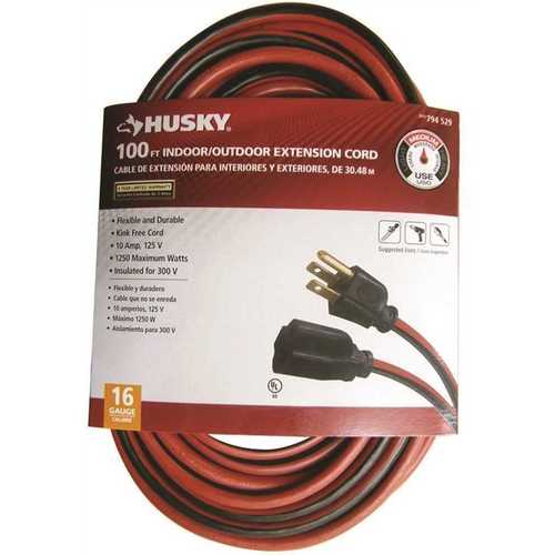 100 ft. 16/3 Extension Cord Black, Red