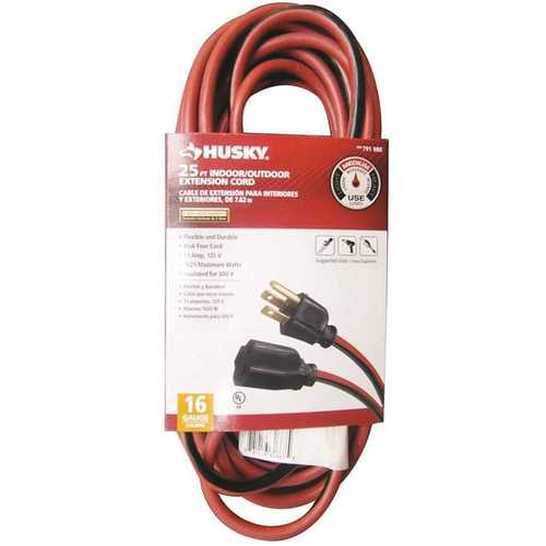 Husky AW62667 25 ft. 16/3 Extension Cord Black, Red