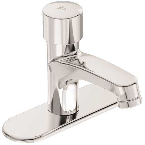 SCOT Single Hole Single-Handle Metering Bathroom Faucet with Optional 4 in. Deck Plate in Chrome