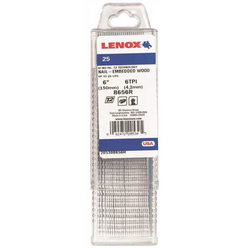 Lenox 20530B656R RECIPROCATING BLADE 6T 6 IN