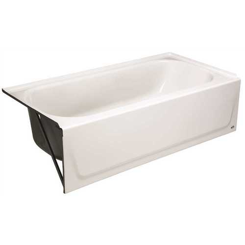 Maui 5 ft. Left Drain Alcove Rectangular Soaking Bath Tub in White