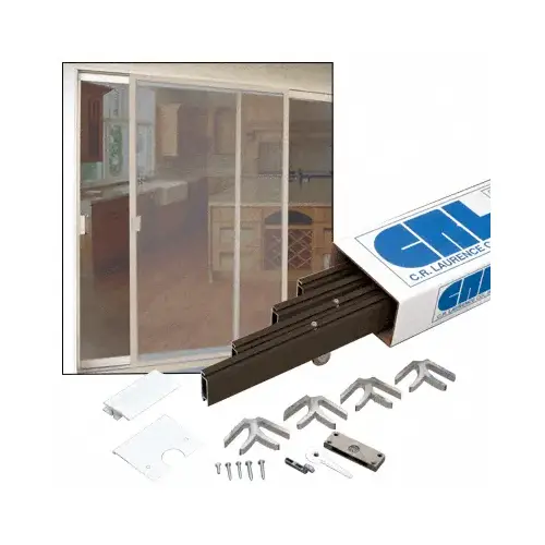 Bronze 49" x 81" Heavy-Duty Extruded K.D. Sliding Screen Door Kit - 1-3/4" Frame