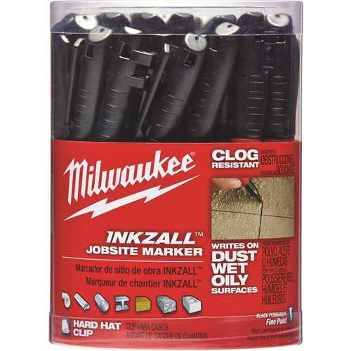 Milwaukee 48-22-3100-XCP36 Inkzall Fine Point Bulk Marker in Black - pack  of 36