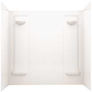 Swan TF-57-010 30 in. x 60 in. x 57 in. Easy Up Adhesive Alcove Tub Surround in White