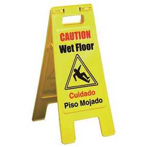 Renown 880547 25 In English And Spanish Caution Wet Floor Sign In Yellow