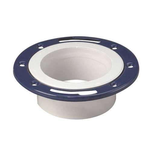 Flush-Tite Plastic Closet Flange for 3 in. or 4 in. PVC Pipe with Metal Ring