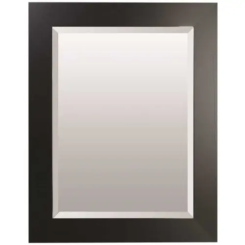 American Pride 952430B001 24 in. x 30 in. Framed Beveled Makeup Mirror in Satin Black