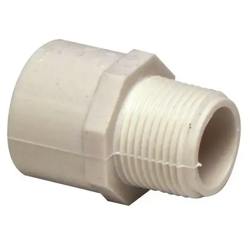 1 in. x 3/4 in. PVC Schedule 40 Pressure MIPT x Slip Reducing Male Adapter White