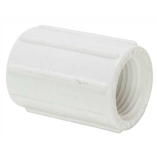 Mueller Industries 430-005HC 1/2 in. x 1/2 in. Sch. 40 PVC Pressure FPT x FPT Coupling