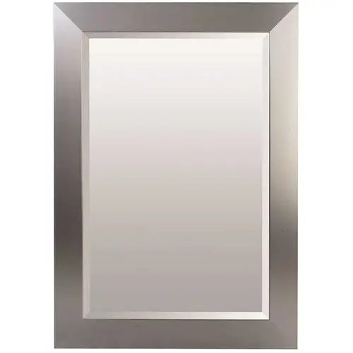 American Pride 952430B002 24 in. x 30 in. Custom Select Framed Beveled Makeup Mirror in Brushed Nickel