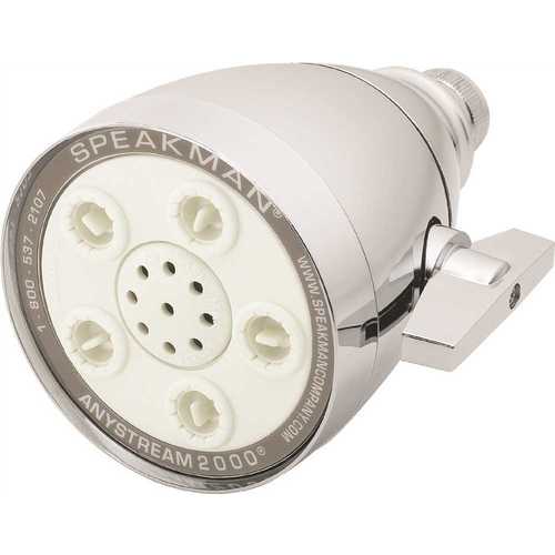 Speakman S-2005-H 3-Spray 3.5 in. Single Wall MountHigh Pressure Fixed Adjustable Shower Head in Polished Chrome