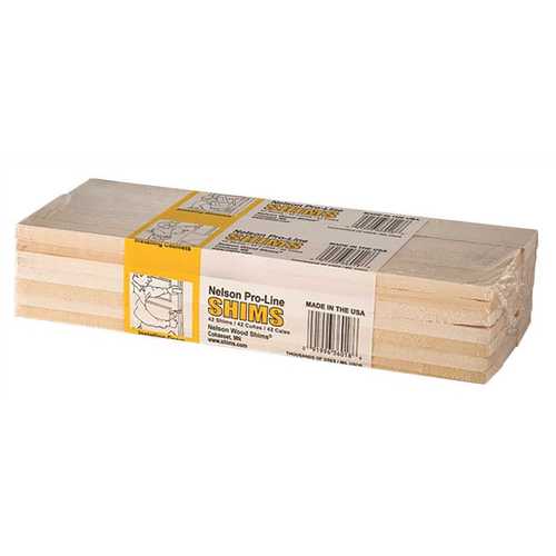 Nelson Wood Shims CSH12SW/42/50B CONTRACTOR SHIMS, 12 IN., 42 SHIMS PER BUNDLE Yellow Pack of 42