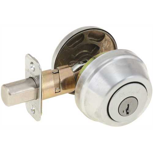 780 Series Satin Chrome Single Cylinder Deadbolt Featuring SmartKey Security