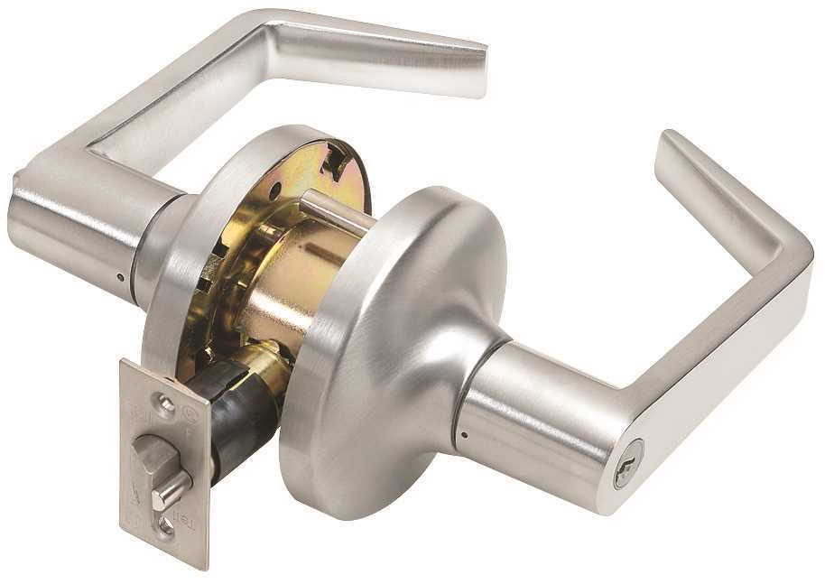 Tell LC2481CTL Entry Lever - Grade 2 Satin Chrome Heavy Duty Door Handle, Commercial Grade