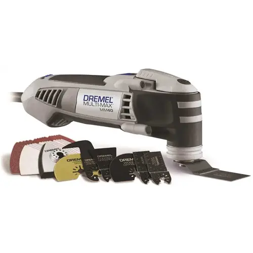 Multi-Max 3.8 Amp Variable Speed Corded Oscillating Multi-Tool Kit with 36 Accessories and Storage Bag Gray