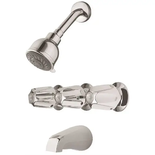 3-Handle 3-Spray Tub and Shower Faucet in Polished Chrome (Valve Included)