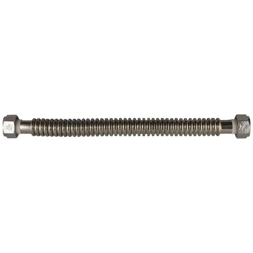 HOME-FLEX HFWC-07-15 3/4 in. FIP x 3/4 in. FIP x 15 in. Stainless Steel Water Heater Connector Silver Metallic