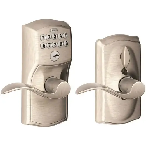 KEYPAD ENTRY FLEX LOCK PLYMOUTH FLAIR ADJUSTABLE BACKSET SATIN NICKEL