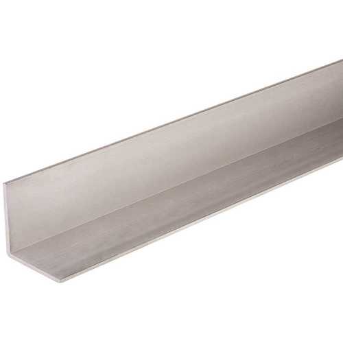 2 in. x 72 in. Angle Plain Steel with 0.125 Thick Gray Pack of 2