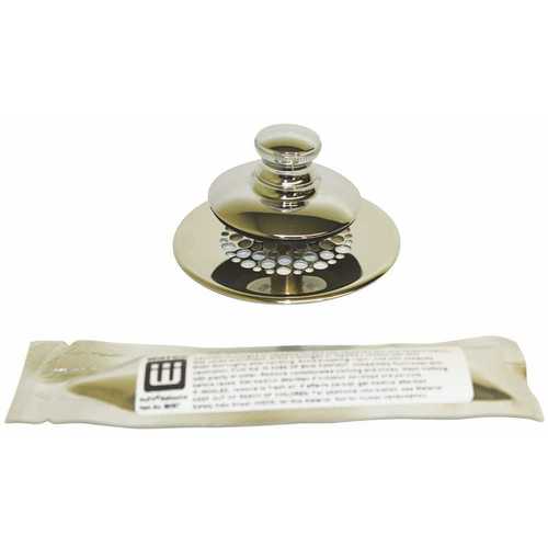 Watco 48750-PP-CP-G Universal NuFit Push Pull Bathtub Stopper, Grid Strainer and Silicone Chrome