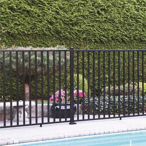AquatinePLUS 5/8 in. x 72 in. x 4 ft. Black Aluminum Pool Fence Rail and Picket Kit