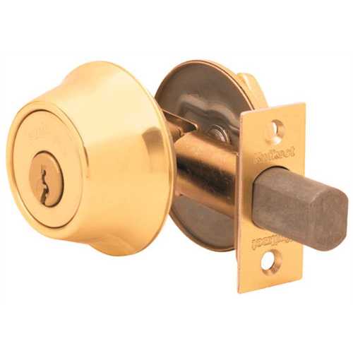 660 SINGLE CYLINDER DEADBOLT ADJ BS KW1 MK BRASS Polished Brass