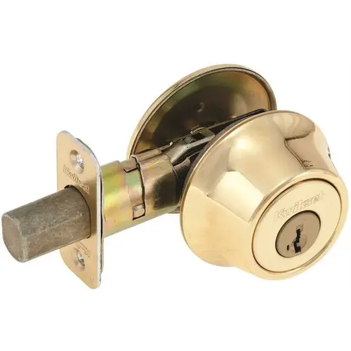 660 Polished Brass Single Cylinder Deadbolt Featuring SmartKey Security