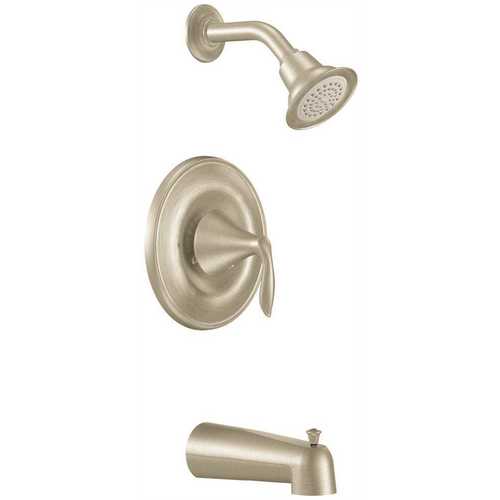 Eva Posi-Temp 1-Handle Tub and Shower Trim Kit in Brushed Nickel (Valve Not Included)