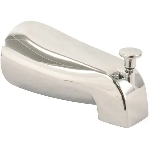 Universal Bathtub Spout with Diverter in Chrome