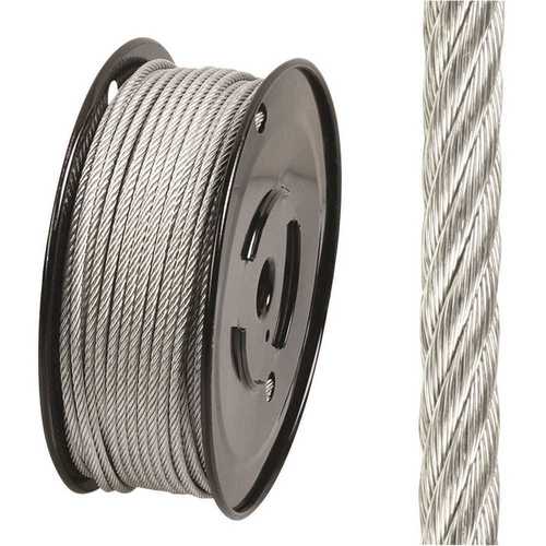 Everbilt 806340 1/8 in. x 500 ft. Galvanized Steel Uncoated Wire Rope