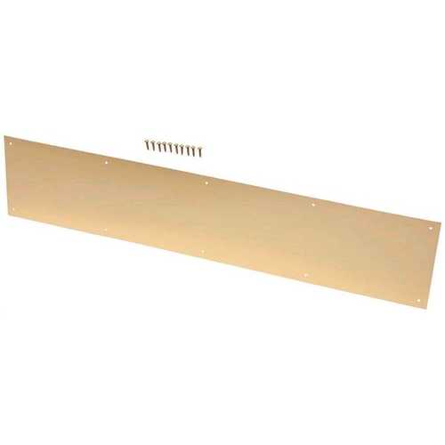 Everbilt 14300 8 in. x 34 in. Bright Brass Kick Plate - pack of 3