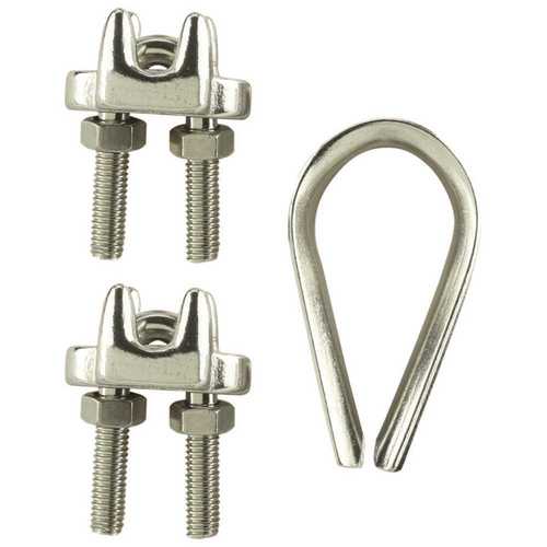 3/16 in. Stainless Steel Clamp Set - pack of 3